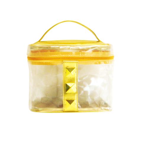 PVC bag with gold studs on front side