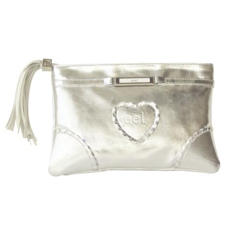 Silver cosmetic bag