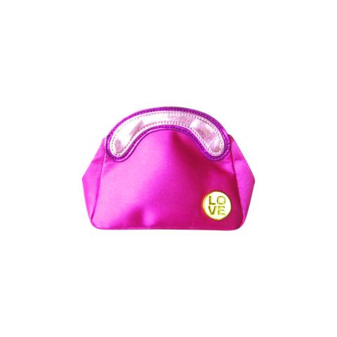 Small fushia cosmetic bag