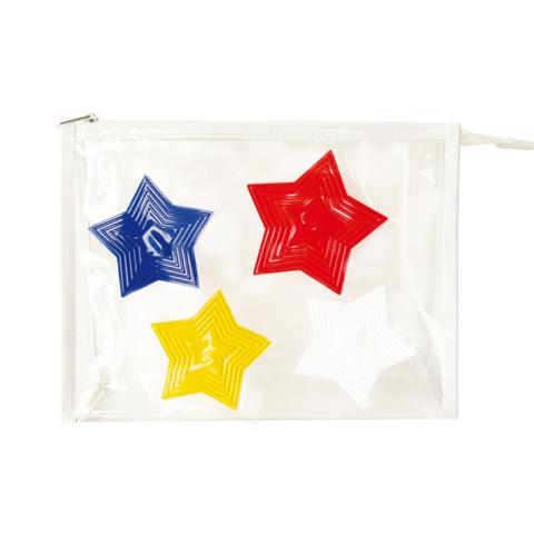 PVC bag with star patterns on front side