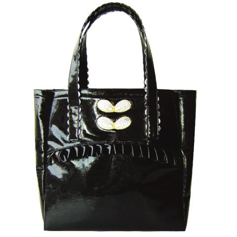 Black PU tote bag