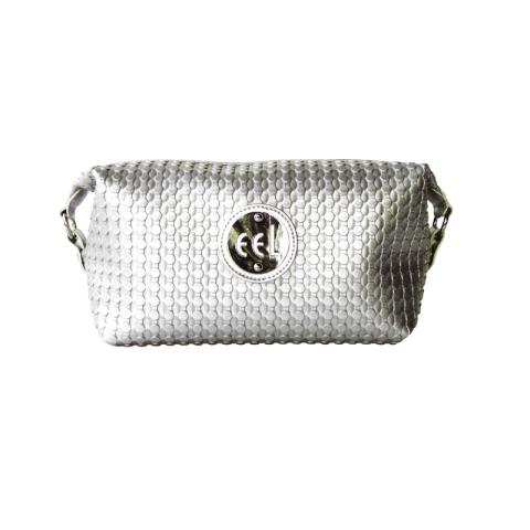 Silver cosmetic bag