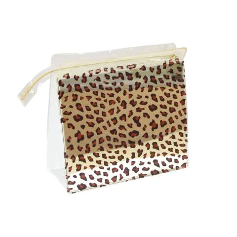 PVC bag with plastic mirror and leopard printed