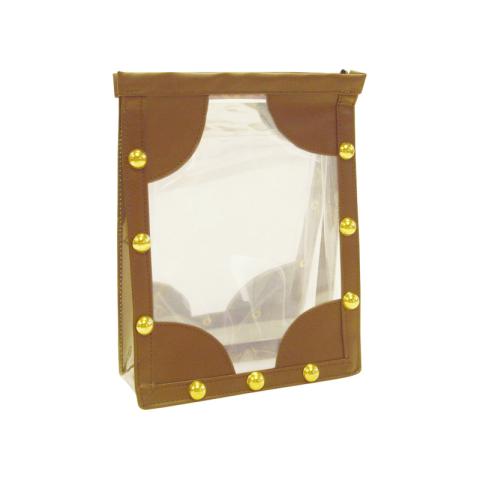 PVC bag with mirror on back side, studs on front side