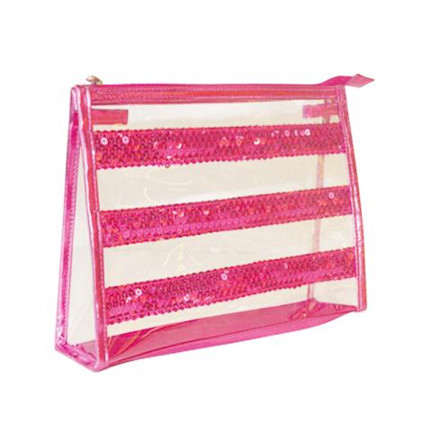 PVC cosmetic bag with sequins