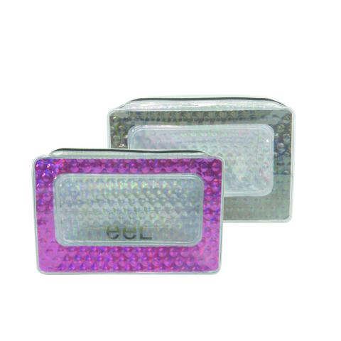 PVC cosmetic bag with laser paper