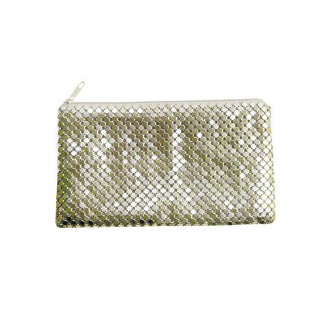 Light gold metal mesh bag