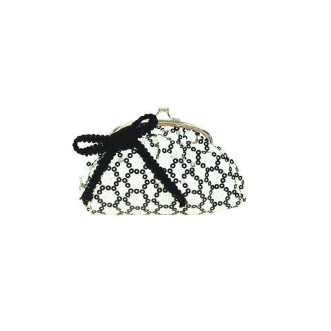 Sequins bag with metal clamp on top