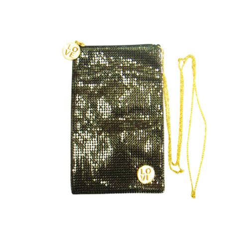 Brown metal mesh bag