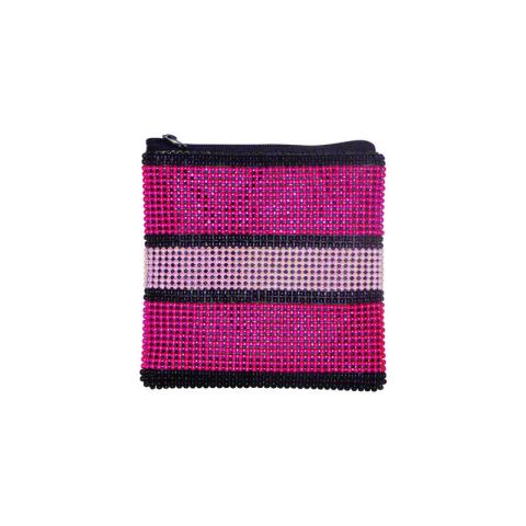 Metal mesh bag with beads