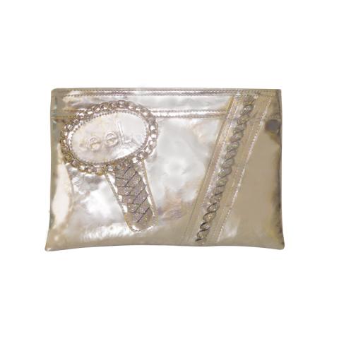 Silver cosmetic bag