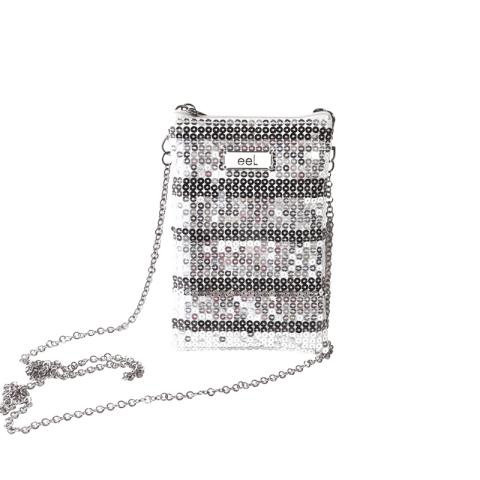 Silver + black sequins bag 