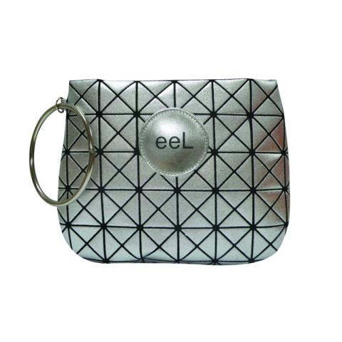 Silver bag with metal ring