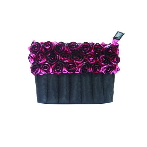 Cosmetic bag with flowers