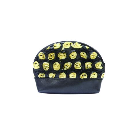 Cosmetic bag with flowers