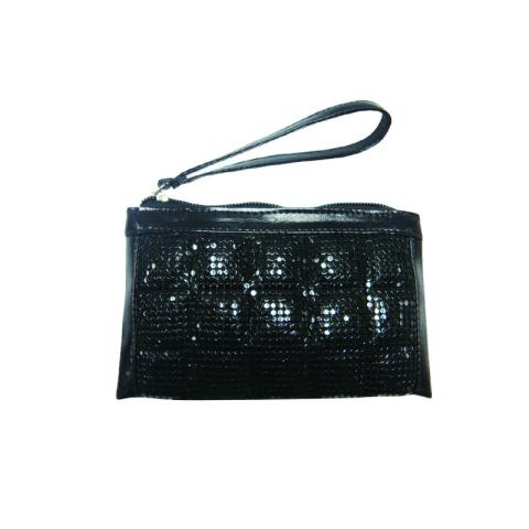 Black metal mesh bag with handle