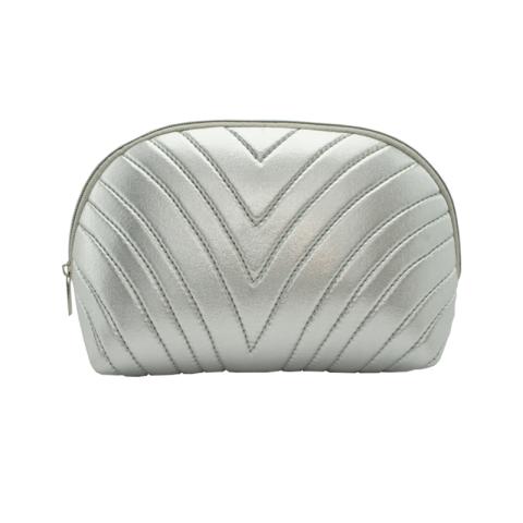 Silver cosmetic bag