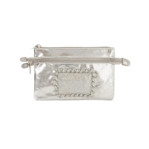 Silver cosmetic bag