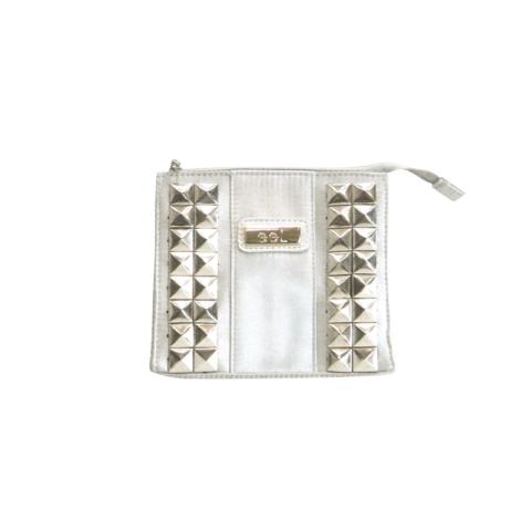 Silver cosmetic bag with studs