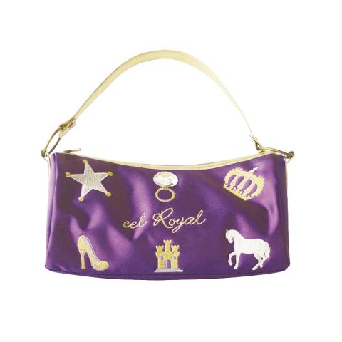 Cosmetic bag with embroidery on cover 