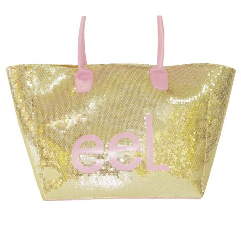 Gold sequins bag with handle