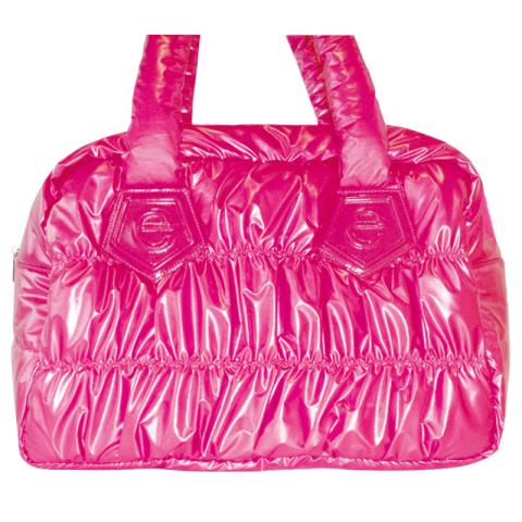 Fuchsia polyester tote bag