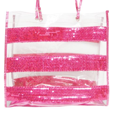 PVC tote bag with sequins