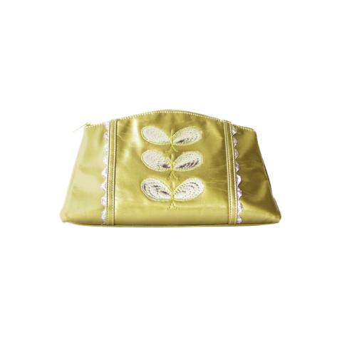 Gold cosmetic bag