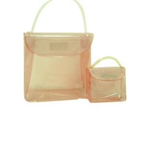 PVC bag in pink colour with handle, small and big size