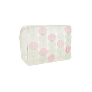 Clear PVC bag  with round patches in front side