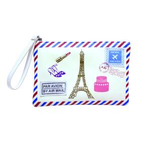 PU cosmetic bag, stamp pattern