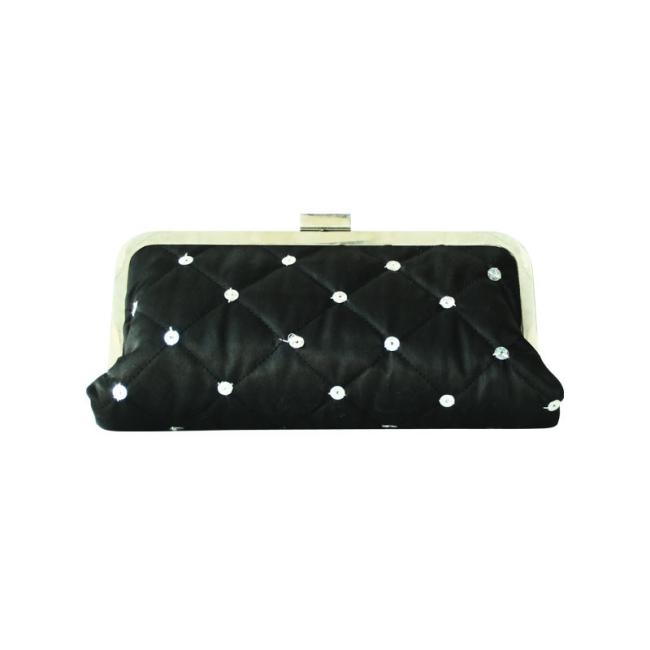 Sequins bag with metal clamp on top