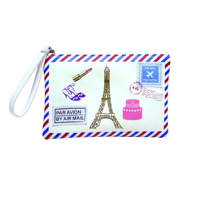PU cosmetic bag, stamp pattern