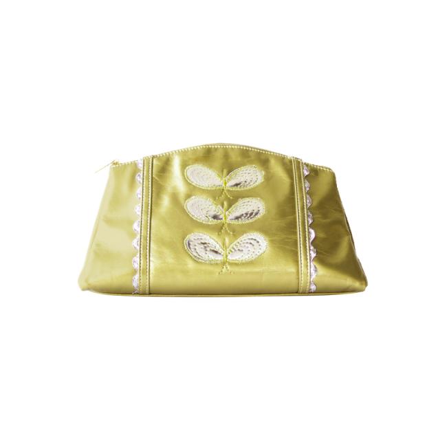 Gold cosmetic bag